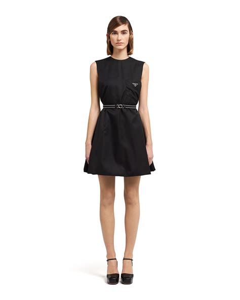 prada black velvet dress|Prada nylon sheath dress.